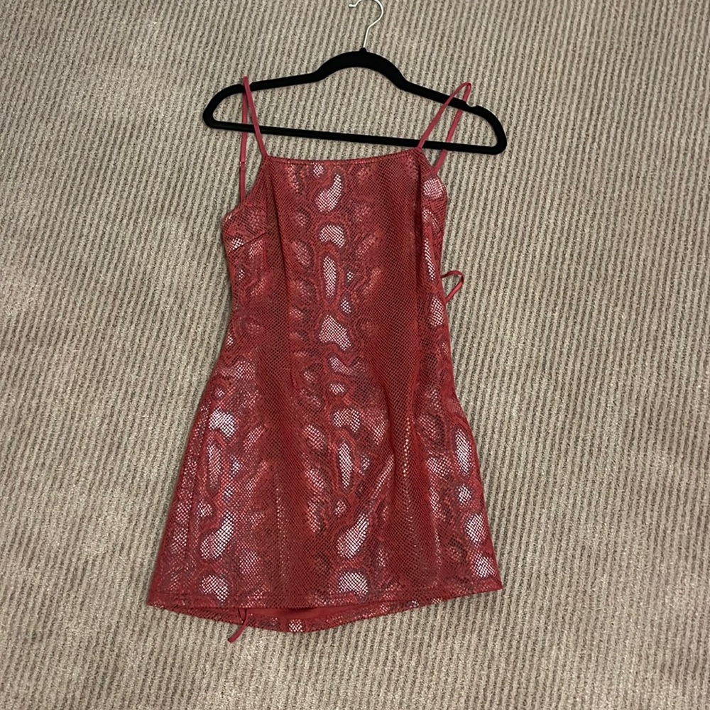 Urban Outfitters red snakeskin mini dress
